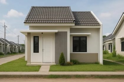 Ilustrasi rumah sederhana di Indonesia.