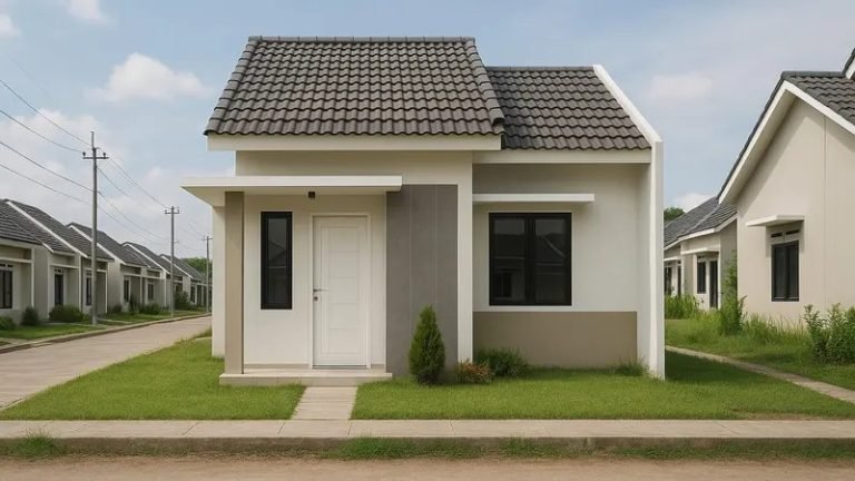 Ilustrasi rumah sederhana di Indonesia.