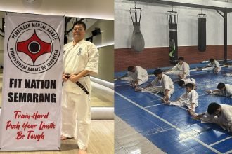 Salah satu Dewan Pimpinan Pusat (DPP) Pembinaan Mental Karate Kyokushinkai Karate-Do Indonesia, Andreas Budi Wirohardjo, saat mendatangi Tegal.