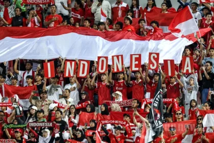 Ilustrasi suporter Timnas Indonesia.