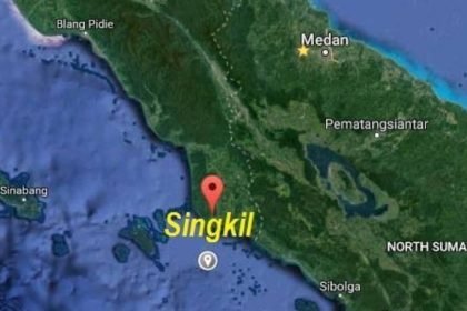 Peta batas wilayah Aceh dan Sumatra Utara (Sumut). Sumut caplok empat pulau yang sebelumnya jadi wilayah Aceh.