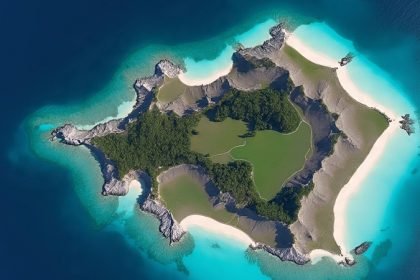 Ilustrasi Negara Tuvalu di kawasan Pasifik yang terancam tenggelam karena perubahan iklim. (AI)