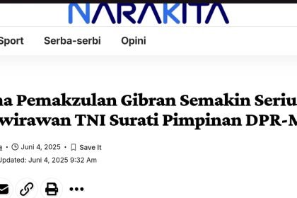 Isu pemakzulan Gibran adalah bagian dari strategi politik konflik dan kontroversial dalam rangka menguasai algoritma media sosial menuju Pilpres 2029