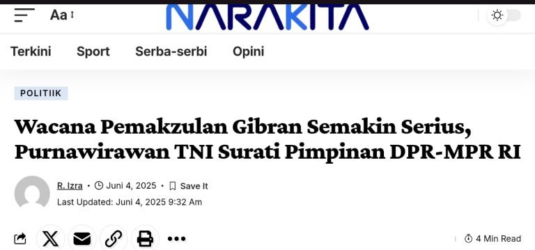 Isu pemakzulan Gibran adalah bagian dari strategi politik konflik dan kontroversial dalam rangka menguasai algoritma media sosial menuju Pilpres 2029