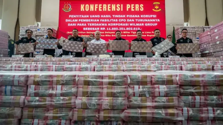 Kejagung pamerkan duit sitaan hasil korupsi CPO Wilmar Group.