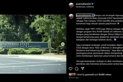 Ketua DPR RI Puan Maharani mendapat undangan berpidato dalam forum global di California State University Sacramento Amerika Serikat.