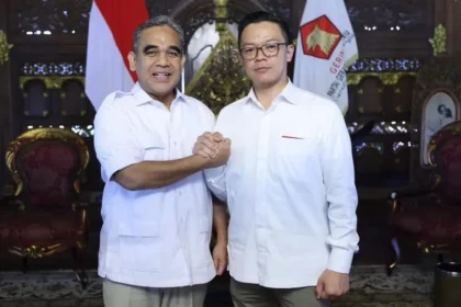 Pergantian Sekjen Gerindra dari Ahmad Muzani ke Sugiono di pribadi Prabowo di Padepokan Garuda Yaksa, Hambalang, Bogor, Jumat 1 Agustus 2025. (Instagram/@ahmadmuzani2)