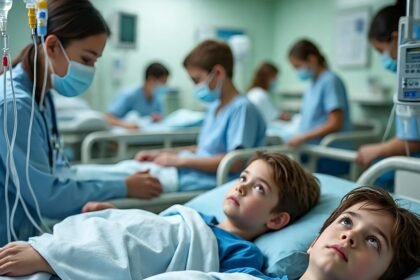 Ilustrasi dari AI sejumlah anak jadi korban keracunan makanan.