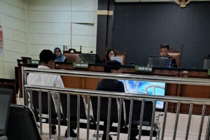 Sidang kasus penyekapan intel saat demo May Day, di PN Semarang. (bae)