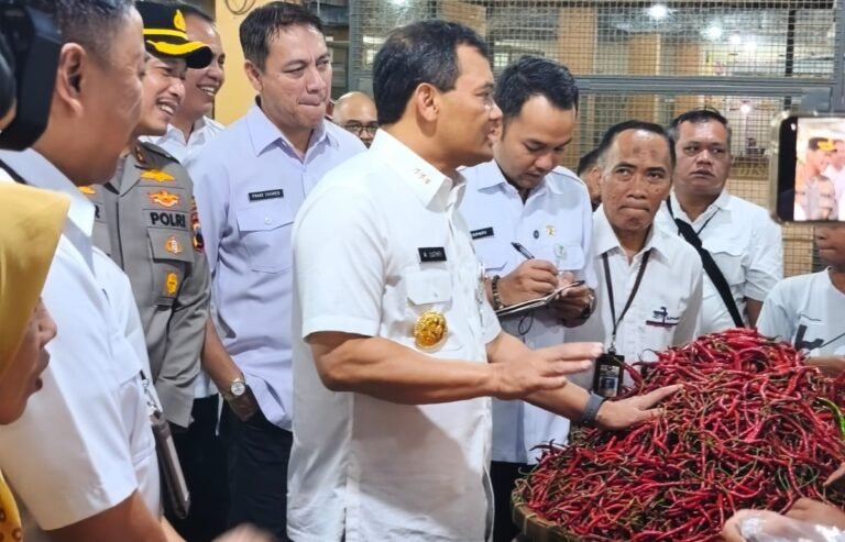 Gubernur Ahmad Luthfi ngeluncurin Jawa Tengah Agro Berdikari (JTAB) di Pasar Legi Solo, Rabu (8/10).