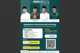 Flyer sarasehan "Sambung Rasa Diaspora Sarjana NU di 5 Benua".