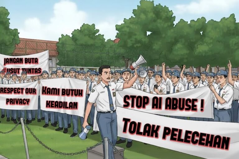Ilustrasi aksi demosntrasi siswa SMA. (grafis/wahyu)