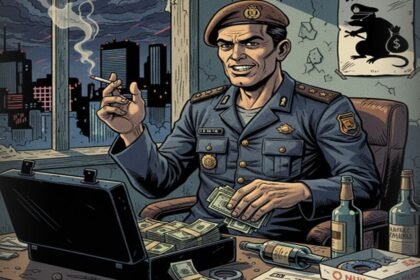 Ilustrasi oknum polisi nakal. (grafis/wahyu)