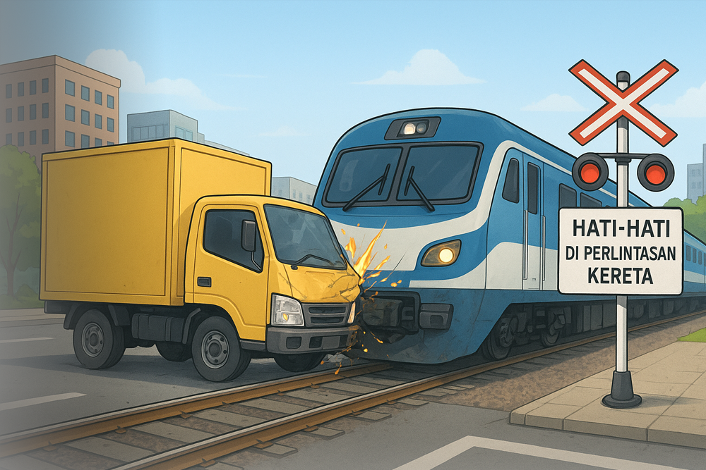 Ilustrasi truk boks tertemper kereta. (wahyu/grafis)