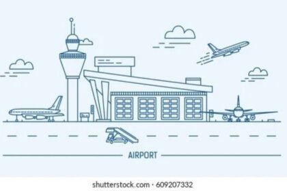 Ilustrasi bandar udara (bandara).