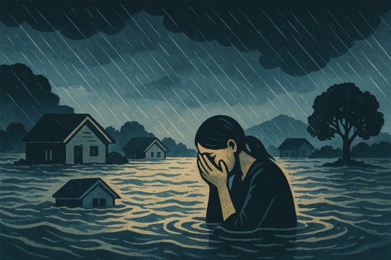 Ilustrasi bencana banjir. (grafis/wahyu)