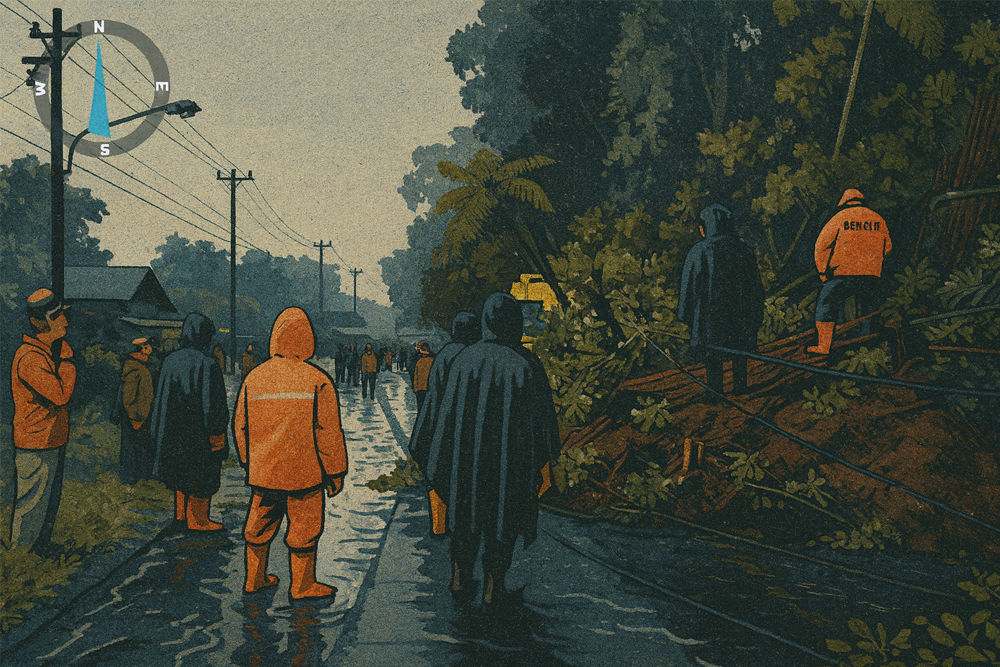 Ilustrasi bencana banjir dan tanah longsor.