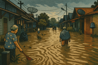 Ilustrasi bencana banjir.