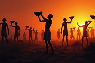 Ilustrasi kelaparan. (grafis/wahyu)