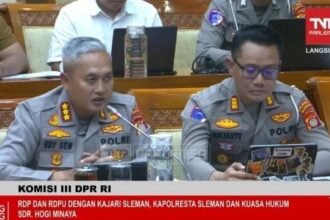 Kapolresta Sleman Kombes Pol Edy Setyanto, saat dicecar Komisi III DPR RI.