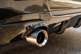 Ilustrasi knalpot kendaraan bermotor.