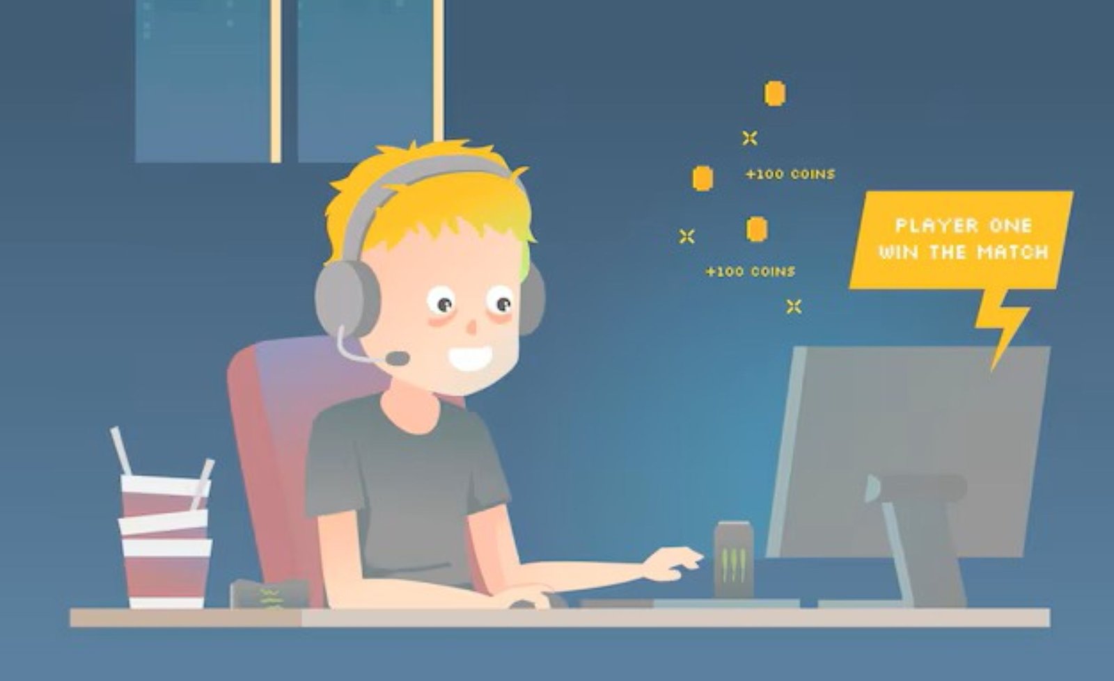 Ilustrasi anak-anak sedang bermain game online.