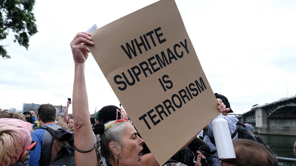 Ilustrasi demonstrasi menolak 'White Supremacy'.