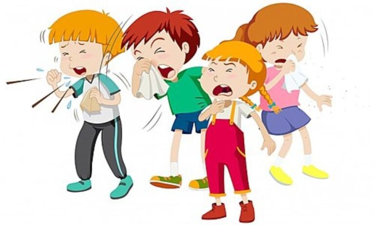 Ilustrasi anak-anak terserang super flu.