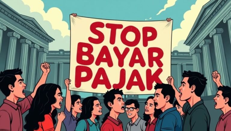Ilustrasi gerakan sosial 'Setop Bayar Pajak'.
