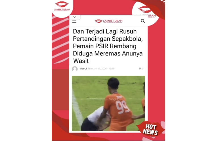 Pertandingan sepak bola PSIR Rembang vs Persak Kebumen berubah jadi tawuran massal, saat tuan rumah menelan kekalahan.