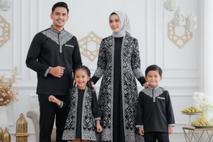 Ilustrasi outfit couple saat lebaran.
