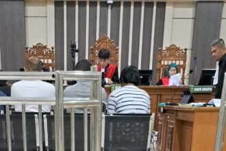 Para debitur siluman yang dipinjam nama untuk utang bank, diperiksa sebagai saksi sidang di pengadilan, Kamis (12/3/2026). (bae)