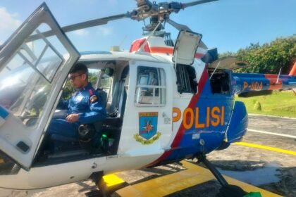 Helikopter Ambulans disiaagakan di GT Kalikangkung. (ist)