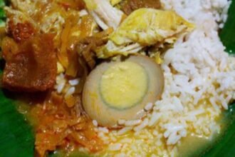 Ilustrasi nasi ayam khas Semarang.