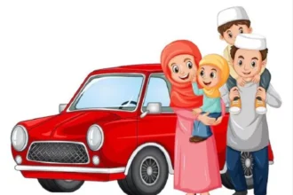 Ilustrasi mudik aman bersama anak-anak.