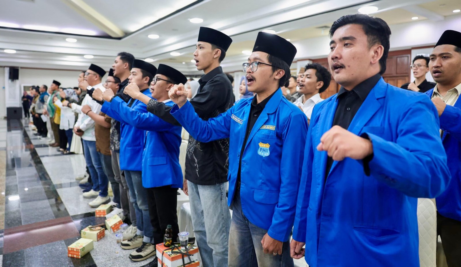 Kader PMII mengikuti seremonial perayaan Harlah ke-66 PMII di Gedung Gradhika Bhakti Praja, Kota Semarang, Jumat (17/4/2026). (ist)