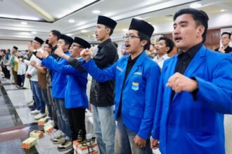 Kader PMII mengikuti seremonial perayaan Harlah ke-66 PMII di Gedung Gradhika Bhakti Praja, Kota Semarang, Jumat (17/4/2026). (ist)