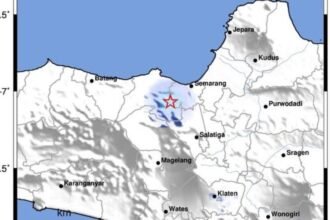 Foto titik gempa bumi yang terjadi pada Senin (27/4/2026).