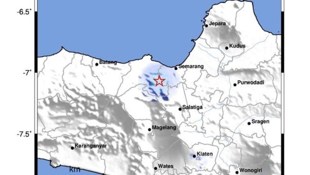 Foto titik gempa bumi yang terjadi pada Senin (27/4/2026).