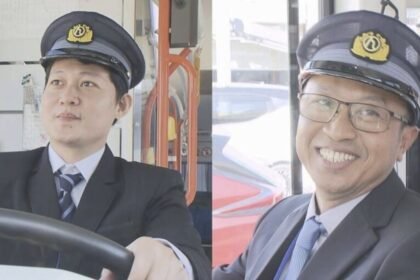 Saeul dan Thiery, dua sopir bus profesional lulusan JIDS di bawah naungan LPK Hiro Karanganyar, yang saat ini diterima bekerja di perusahaan transportasi umum Jepang, Hiroshima Kotsu.