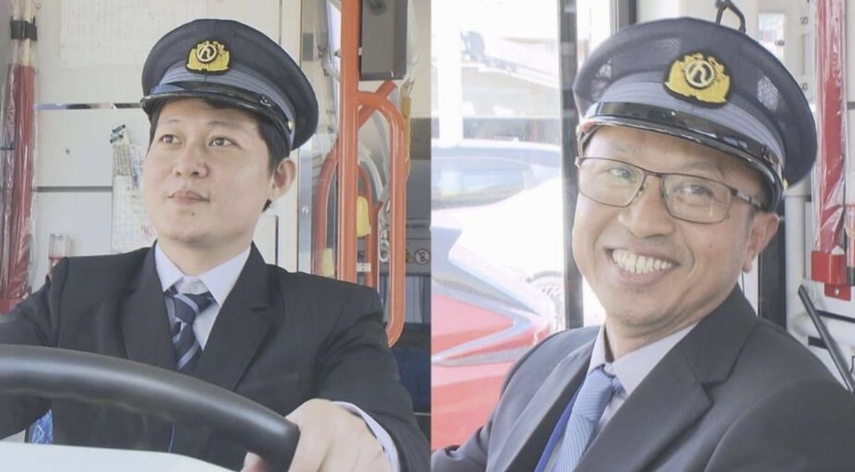Saeul dan Thiery, dua sopir bus profesional lulusan JIDS di bawah naungan LPK Hiro Karanganyar, yang saat ini diterima bekerja di perusahaan transportasi umum Jepang, Hiroshima Kotsu.