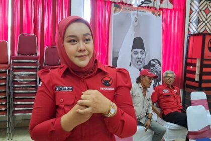 Femega Dian, calon Ketua PAC PDIP Semarang Tengah saat berada di Panti Marhaen untuk kuti seleksi wawancara, Sabtu (2/5/2026). (bae)