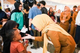 EDUKASI PENTINGNYA IMUNISASI - Kemenkes RI gandeng Pemkab Pesawaran, Lampung, menggalakkan edukasi pentingnya imunisasi untuk tumbuh kembang anak. (ist)