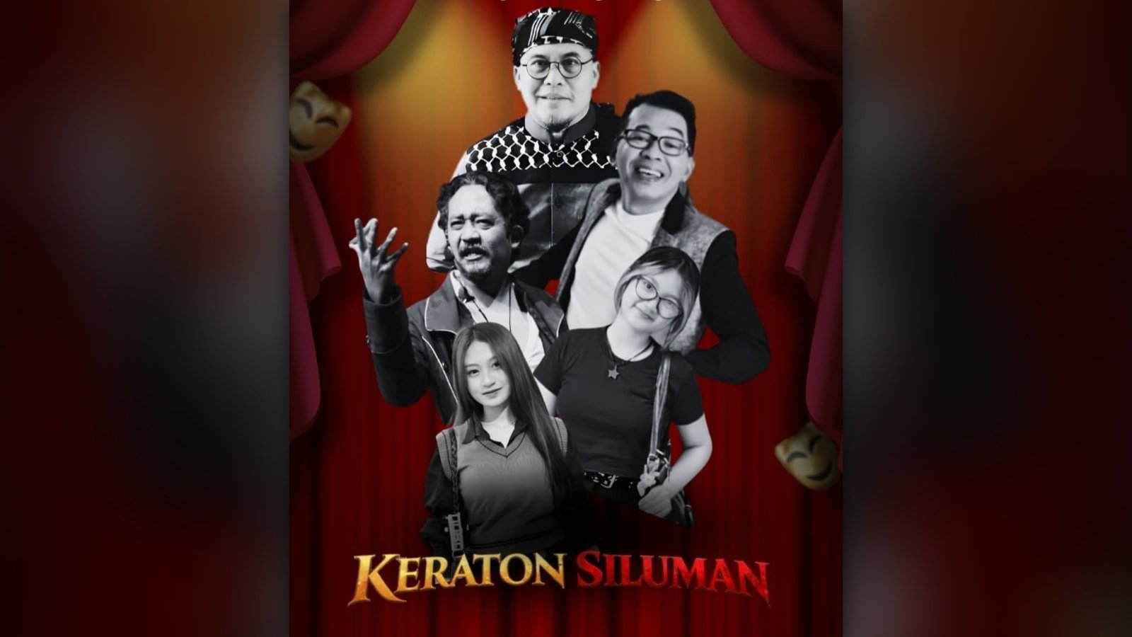 BINTANG TAMU--Poster pertunjukan teater berjudul "Keraton Siluman" menampilkan Jarwo Kwat hingga Denny Candra sebagai pemain. (ist)