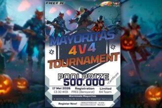 TURNAMEN FF--Pamflet turnamen FF di Warmindo Mayoritas, Semarang. (ist)