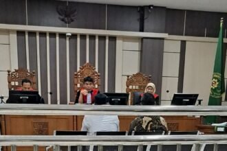 PUTUSAN SELA--Majelis hakim membacakan putusan sela kasus TPPU terdakwa Gus Yazid di Pengadilan Tipikor Semarang, Rabu (3/7/2026). (bae)