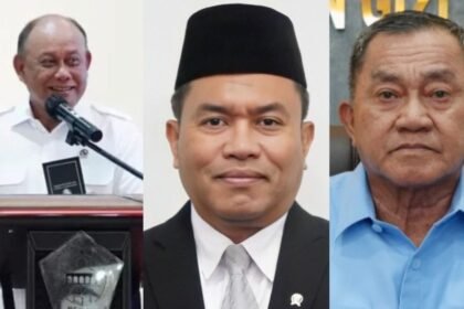 KOLASE FOTO TERSANGKA KORUPSI MBG - Kiri ke kanan: Eks-Kepala BGN Dadan Hindayana, mantan Wakil Kepala BGN Sony Sonjaya, mantan Wakil Kepala BGN Lodewyk Pusung.