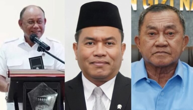 KOLASE FOTO TERSANGKA KORUPSI MBG - Kiri ke kanan: Eks-Kepala BGN Dadan Hindayana, mantan Wakil Kepala BGN Sony Sonjaya, mantan Wakil Kepala BGN Lodewyk Pusung.