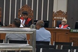 SAKSI SIDANG--Dua pengurus Tim Kampanye Prabowo-Gibran bersaksi di sidang pencucian uang hasil korupsi dengan terdakwa Gus Yazid, Rabu (10/6/2026). (bae)