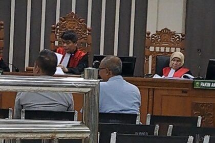 SAKSI SIDANG--Dua pengurus Tim Kampanye Prabowo-Gibran bersaksi di sidang pencucian uang hasil korupsi dengan terdakwa Gus Yazid, Rabu (10/6/2026). (bae)